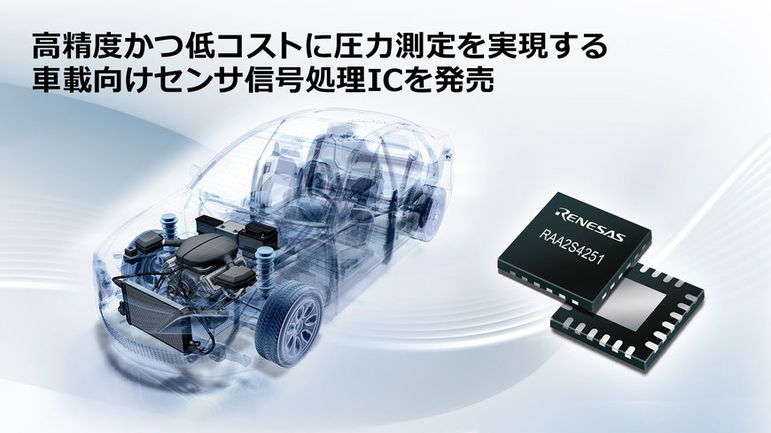 高精度かつ低コストに圧力測定を実現する、車載向けセンサ信号処理IC「RAA2S425x」ファミリを発売